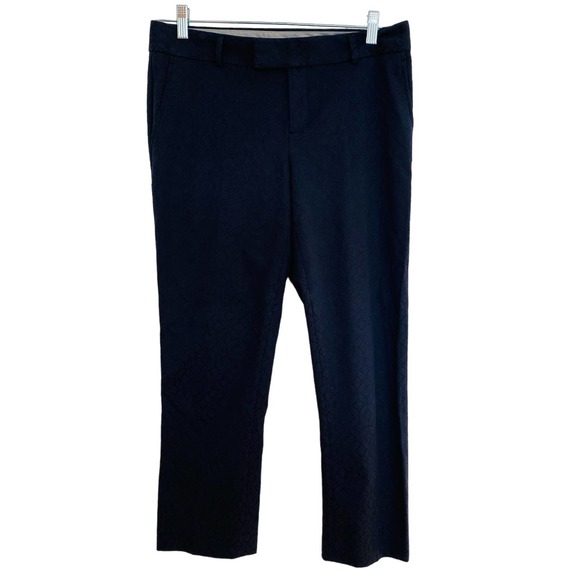 Banana Republic Symona Cropped Jacquard Classy Cotton Stretch Straight Leg Pants - Picture 1 of 12